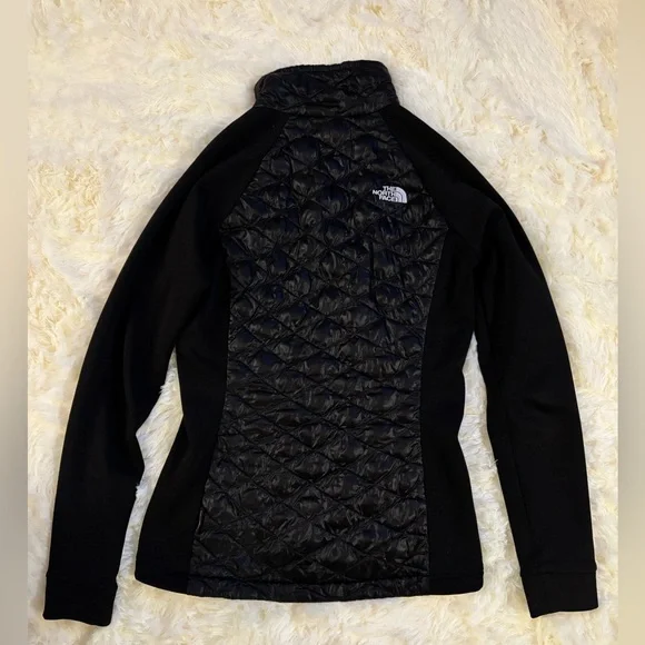 The North Face Quilted Hybrid Jacket Black Full Zip Stretch Sleeves - Picture 2 of 7